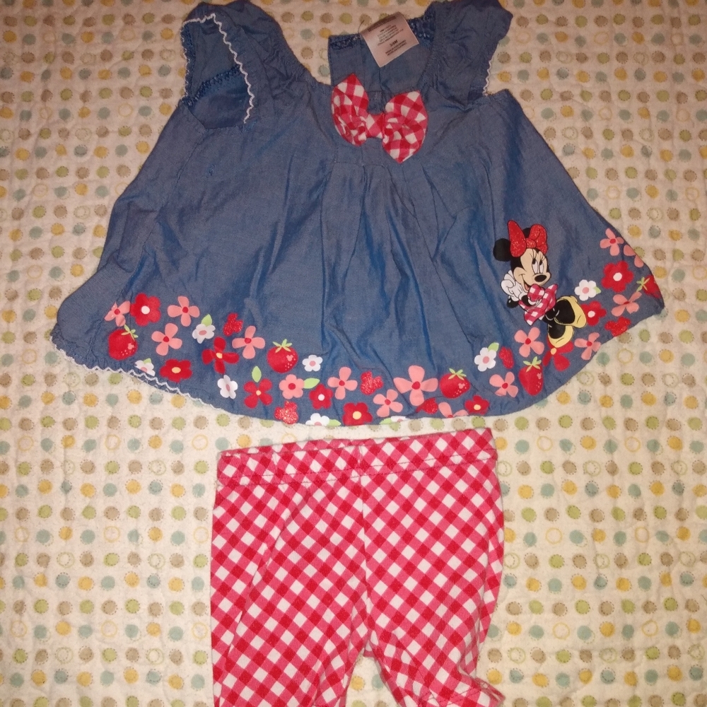 Baby girl 3/6 month Disney shirt with shorts